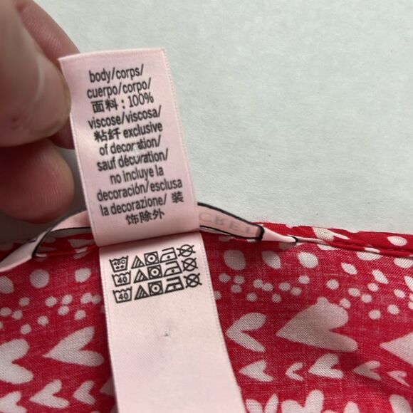 Victoria's Secret Kimono Red White Heart Cover Up Beach Lounge Boho OSFM - Picture 10 of 16